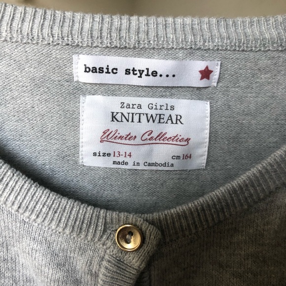 Zara girls knitwear grey cardigan - Picture 2 of 3